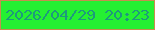 文字の大きさ：4、枠の色：c78d4f、背景の色：25f032、文字の色：1d9a7c 無料ブログパーツのブログ時計