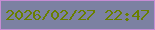 文字の大きさ：5、枠の色：c78dd4、背景の色：7c81a2、文字の色：697f00 無料ブログパーツのブログ時計