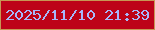 文字の大きさ：4、枠の色：c79654、背景の色：bd0218、文字の色：a7b7f9 無料ブログパーツのブログ時計