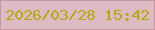 文字の大きさ：3、枠の色：c798a3、背景の色：ddbbc5、文字の色：b7a90a 無料ブログパーツのブログ時計