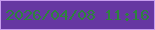 文字の大きさ：4、枠の色：c79cef、背景の色：6637a2、文字の色：2e823e 無料ブログパーツのブログ時計