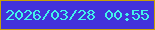 文字の大きさ：1、枠の色：c7a004、背景の色：4232da、文字の色：42f3ea 無料ブログパーツのブログ時計