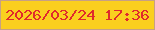 文字の大きさ：2、枠の色：c7a084、背景の色：facf1f、文字の色：e02a2c 無料ブログパーツのブログ時計