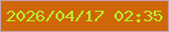 文字の大きさ：4、枠の色：c7a0af、背景の色：cf6708、文字の色：b9ee2d 無料ブログパーツのブログ時計