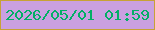 文字の大きさ：5、枠の色：c7a236、背景の色：caa0e1、文字の色：02af66 無料ブログパーツのブログ時計