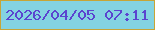 文字の大きさ：5、枠の色：c7a537、背景の色：84d3e2、文字の色：5b44cf 無料ブログパーツのブログ時計
