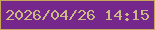 文字の大きさ：1、枠の色：c7a55a、背景の色：75278b、文字の色：cbba83 無料ブログパーツのブログ時計