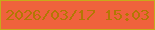 文字の大きさ：3、枠の色：c7aa1a、背景の色：ef623c、文字の色：b37704 無料ブログパーツのブログ時計