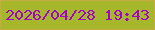 文字の大きさ：5、枠の色：c7aa41、背景の色：a7b72b、文字の色：a205c5 無料ブログパーツのブログ時計