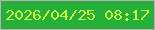 文字の大きさ：2、枠の色：c7aabe、背景の色：23b139、文字の色：cff442 無料ブログパーツのブログ時計