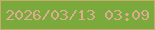 文字の大きさ：3、枠の色：c7ab6d、背景の色：7aaa3b、文字の色：dbac90 無料ブログパーツのブログ時計