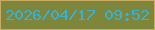 文字の大きさ：5、枠の色：c7ad63、背景の色：7e863b、文字の色：36b1d8 無料ブログパーツのブログ時計