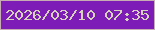 文字の大きさ：1、枠の色：c7adb3、背景の色：7d1cb6、文字の色：d6d2bc 無料ブログパーツのブログ時計