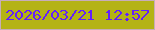 文字の大きさ：1、枠の色：c7adb9、背景の色：b4b315、文字の色：631ffc 無料ブログパーツのブログ時計