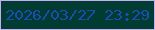 文字の大きさ：5、枠の色：c7aef0、背景の色：013c33、文字の色：194db1 無料ブログパーツのブログ時計