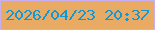文字の大きさ：1、枠の色：c7aff0、背景の色：e9ab63、文字の色：1098d9 無料ブログパーツのブログ時計