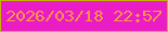 文字の大きさ：4、枠の色：c7b208、背景の色：e91cc6、文字の色：ff9746 無料ブログパーツのブログ時計