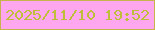 文字の大きさ：3、枠の色：c7b24b、背景の色：fea7ee、文字の色：bebe38 無料ブログパーツのブログ時計