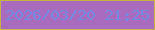 文字の大きさ：5、枠の色：c7b342、背景の色：a96bbe、文字の色：748ae1 無料ブログパーツのブログ時計