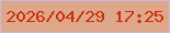 文字の大きさ：2、枠の色：c7b9e0、背景の色：dea789、文字の色：cc2e0c 無料ブログパーツのブログ時計
