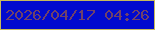 文字の大きさ：1、枠の色：c7ba5b、背景の色：010acf、文字の色：70416a 無料ブログパーツのブログ時計