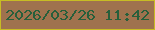 文字の大きさ：3、枠の色：c7bc24、背景の色：9f724e、文字の色：275f3b 無料ブログパーツのブログ時計
