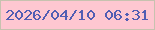 文字の大きさ：1、枠の色：c7c2af、背景の色：fec7d1、文字の色：515db3 無料ブログパーツのブログ時計