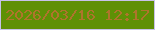 文字の大きさ：4、枠の色：c7c2e9、背景の色：5f9005、文字の色：af742c 無料ブログパーツのブログ時計