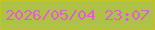 文字の大きさ：4、枠の色：c7c518、背景の色：adc247、文字の色：e75bd2 無料ブログパーツのブログ時計