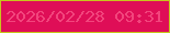 文字の大きさ：2、枠の色：c7c51c、背景の色：df0e57、文字の色：f2457d 無料ブログパーツのブログ時計