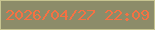 文字の大きさ：4、枠の色：c7c590、背景の色：8c8c69、文字の色：f67143 無料ブログパーツのブログ時計