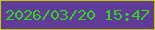文字の大きさ：2、枠の色：c7c601、背景の色：603b98、文字の色：35d121 無料ブログパーツのブログ時計