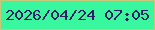 文字の大きさ：5、枠の色：c7c87a、背景の色：39f79f、文字の色：2e1f63 無料ブログパーツのブログ時計