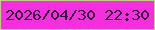 文字の大きさ：3、枠の色：c7c88f、背景の色：f32fde、文字の色：320837 無料ブログパーツのブログ時計