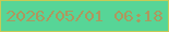 文字の大きさ：5、枠の色：c7ca55、背景の色：57d597、文字の色：ae975e 無料ブログパーツのブログ時計