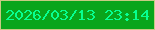 文字の大きさ：3、枠の色：c7ca83、背景の色：09a51b、文字の色：07ff91 無料ブログパーツのブログ時計