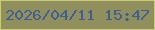 文字の大きさ：1、枠の色：c7cc79、背景の色：90905e、文字の色：415e92 無料ブログパーツのブログ時計