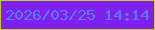 文字の大きさ：3、枠の色：c7cd23、背景の色：7f20ef、文字の色：547ef4 無料ブログパーツのブログ時計