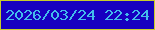 文字の大きさ：5、枠の色：c7cd2a、背景の色：1700c0、文字の色：43bbeb 無料ブログパーツのブログ時計