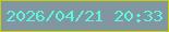 文字の大きさ：4、枠の色：c7ce01、背景の色：8196a1、文字の色：58f9df 無料ブログパーツのブログ時計