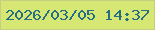 文字の大きさ：3、枠の色：c7ce7f、背景の色：d6e774、文字の色：266f83 無料ブログパーツのブログ時計