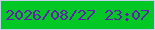 文字の大きさ：5、枠の色：c7ceef、背景の色：01c825、文字の色：6419b1 無料ブログパーツのブログ時計