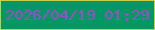 文字の大きさ：1、枠の色：c7d048、背景の色：039763、文字の色：9d4bce 無料ブログパーツのブログ時計