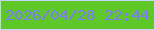 文字の大きさ：5、枠の色：c7d3fb、背景の色：5ec829、文字の色：7f7afb 無料ブログパーツのブログ時計