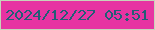 文字の大きさ：1、枠の色：c7d4ba、背景の色：e734a2、文字の色：225e76 無料ブログパーツのブログ時計