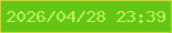 文字の大きさ：5、枠の色：c7d73a、背景の色：62c713、文字の色：c1f35f 無料ブログパーツのブログ時計
