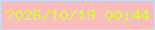 文字の大きさ：3、枠の色：c7dcfc、背景の色：f9bbbc、文字の色：d8fe33 無料ブログパーツのブログ時計