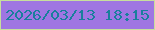 文字の大きさ：1、枠の色：c7df9d、背景の色：9f76e2、文字の色：197f9c 無料ブログパーツのブログ時計
