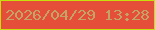 文字の大きさ：2、枠の色：c7e00b、背景の色：e54e38、文字の色：c4a366 無料ブログパーツのブログ時計