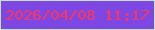 文字の大きさ：4、枠の色：c7e2c7、背景の色：7c47e3、文字の色：f9345e 無料ブログパーツのブログ時計